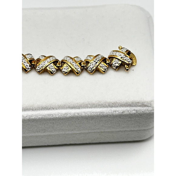 Vintage Gold Plated Sterling Silver 925 Bracelet 8″ and 18G - Picture 2 of 7